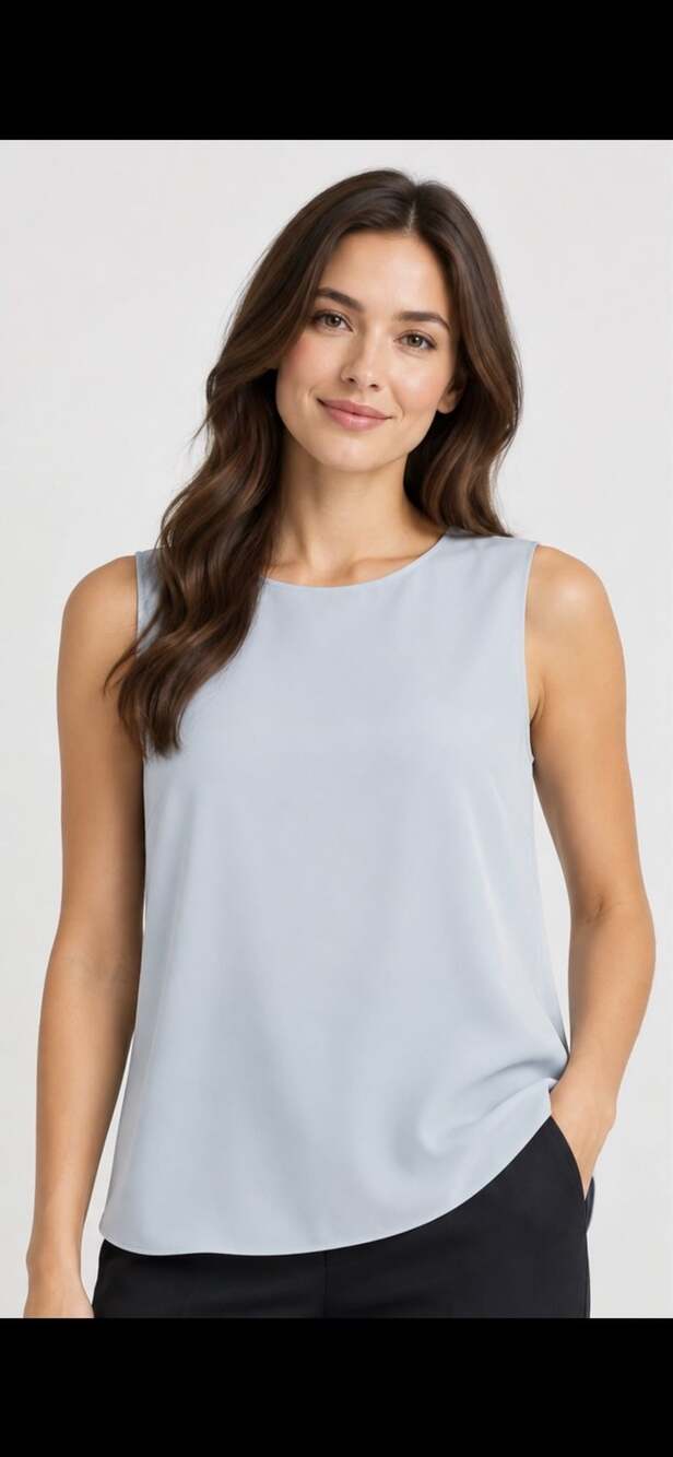 Theory Light Blue Silk Sleeveless Shell Top